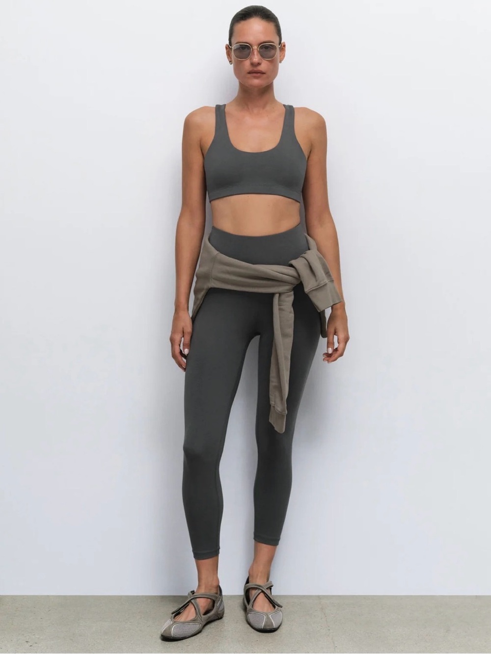 MATE THE LABEL Organic Cotton Stretch Midi Legging, Size S